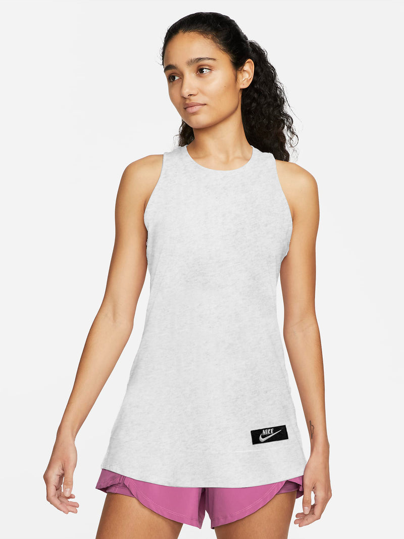 NK Terry Fleece Sleeveless Sweatshirt For Ladies-Off White Melange-RT1399