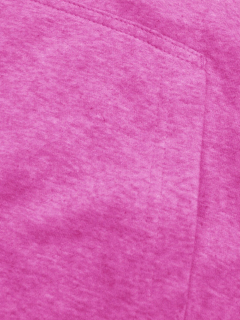 NK Fleece Funnel Neck Pullover Hoodie For Men-Dark Pink Melange with Navy Embroidery-BE15801