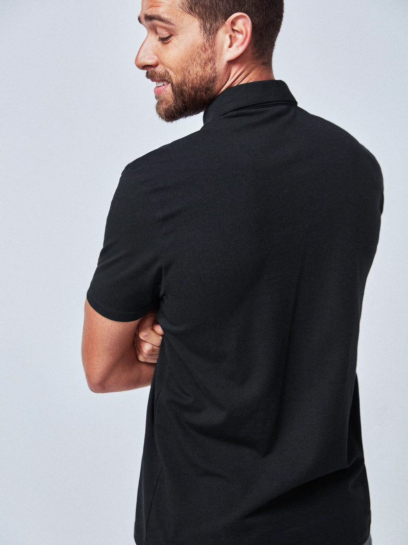 Quick Silver Single Jersey Half Sleeve Polo For Men-Black-RT809