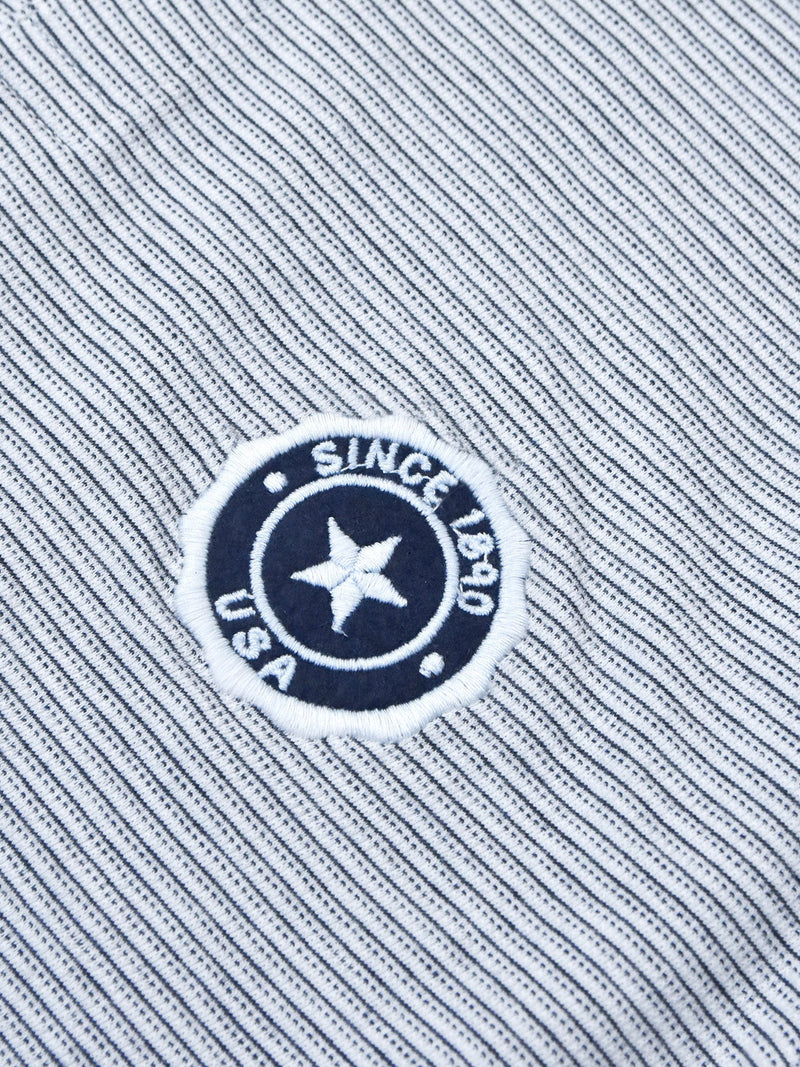 Nxt Single Jersey Half Sleeve Polo For Men-White with Allover Navy Stripe-RT804