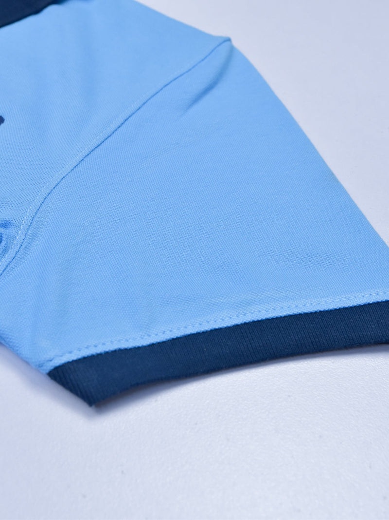 PRL Stylish Pique Summer Polo For Men-Sky & Navy-RT784