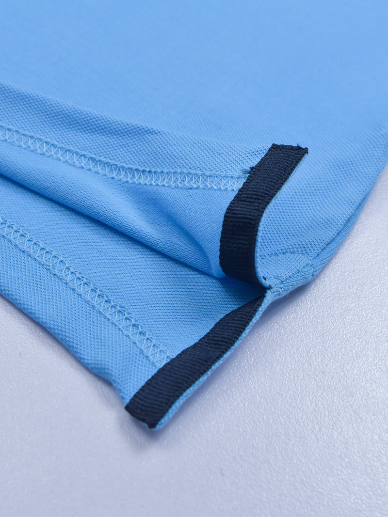 PRL Stylish Pique Summer Polo For Men-Sky & Navy-RT784