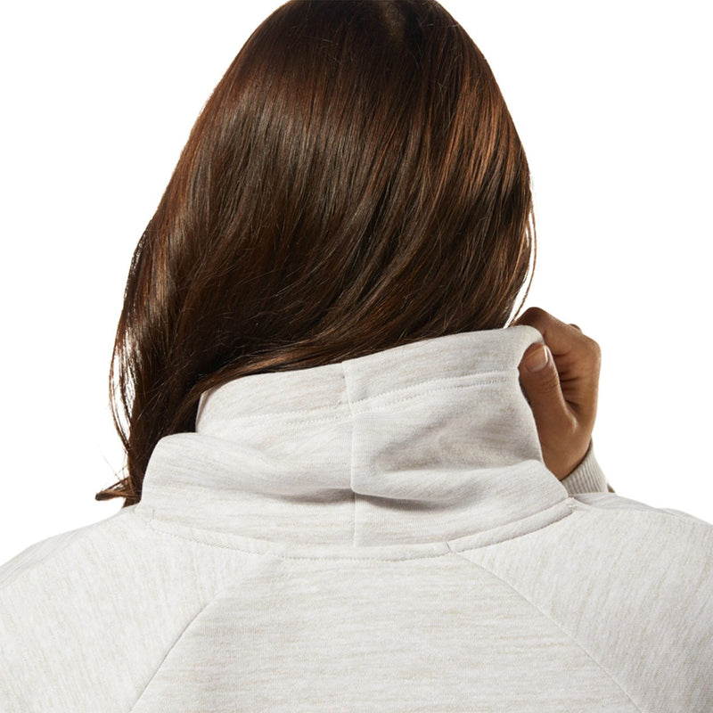 NYC Polo Fleece Cowl Neck Hoodie For Ladies-Wheat Melange-BE13780