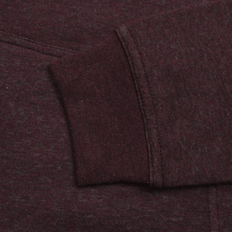 P&B Fleece Pullover Hoodie For Men-Burgundy  Melange with Off White Panel-BE13354