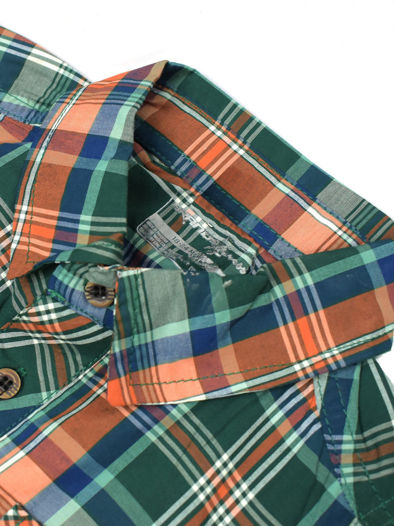 Brands Casual Shirt Romper For Kids-Green Check-RT974