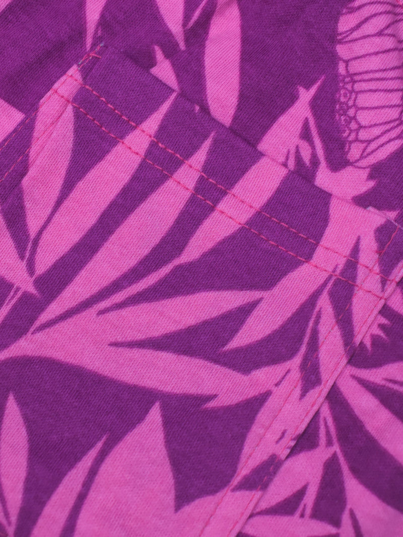 Next Summer Single Jersey Short For Men-Allover Pink Leaf Print-SP8295