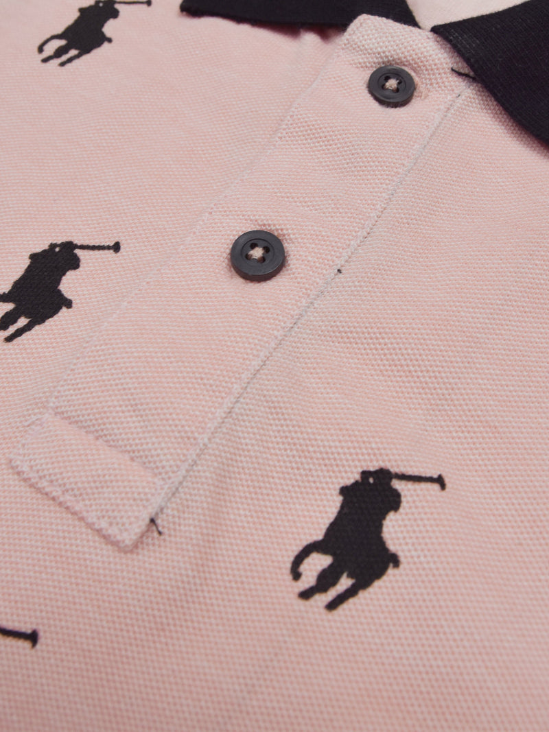 Summer Polo Shirt For Men-Light Pink Melange-AN4021