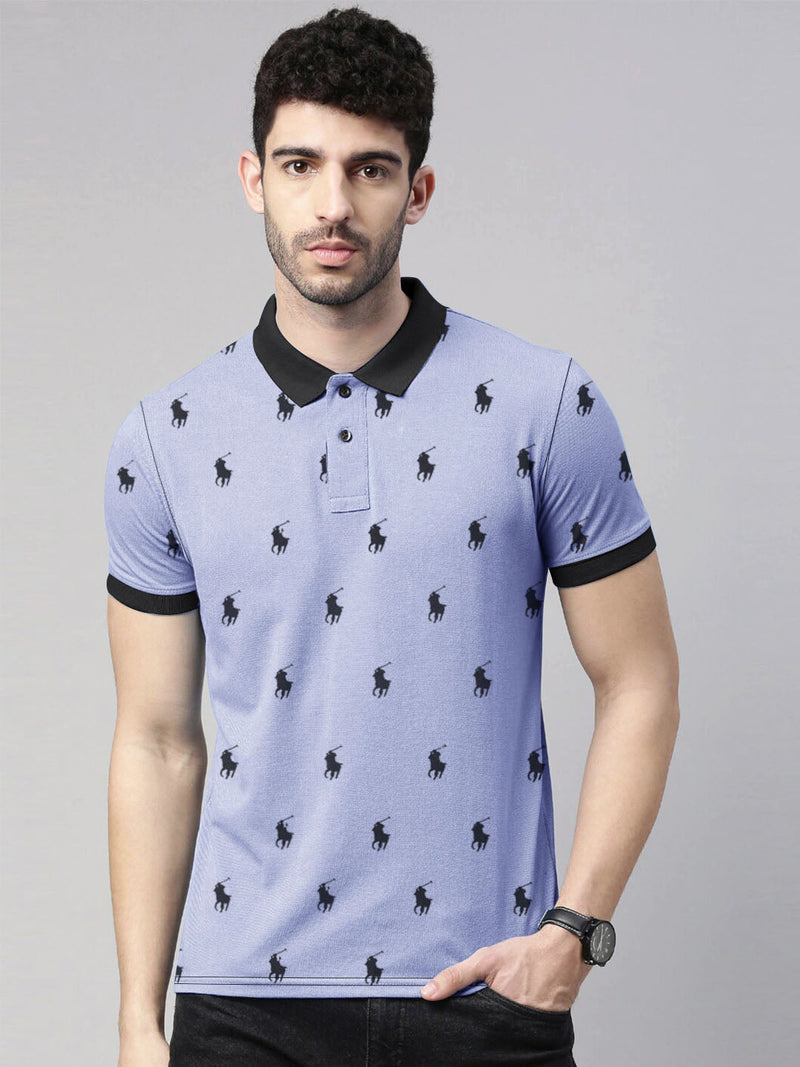 Summer Polo Shirt For Men-Purple Blue-AN3973