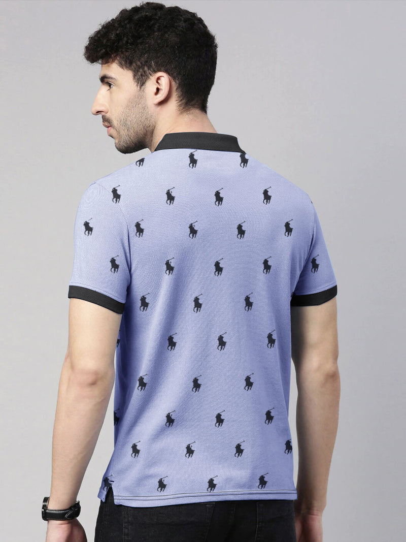 Summer Polo Shirt For Men-Purple Blue-AN3973