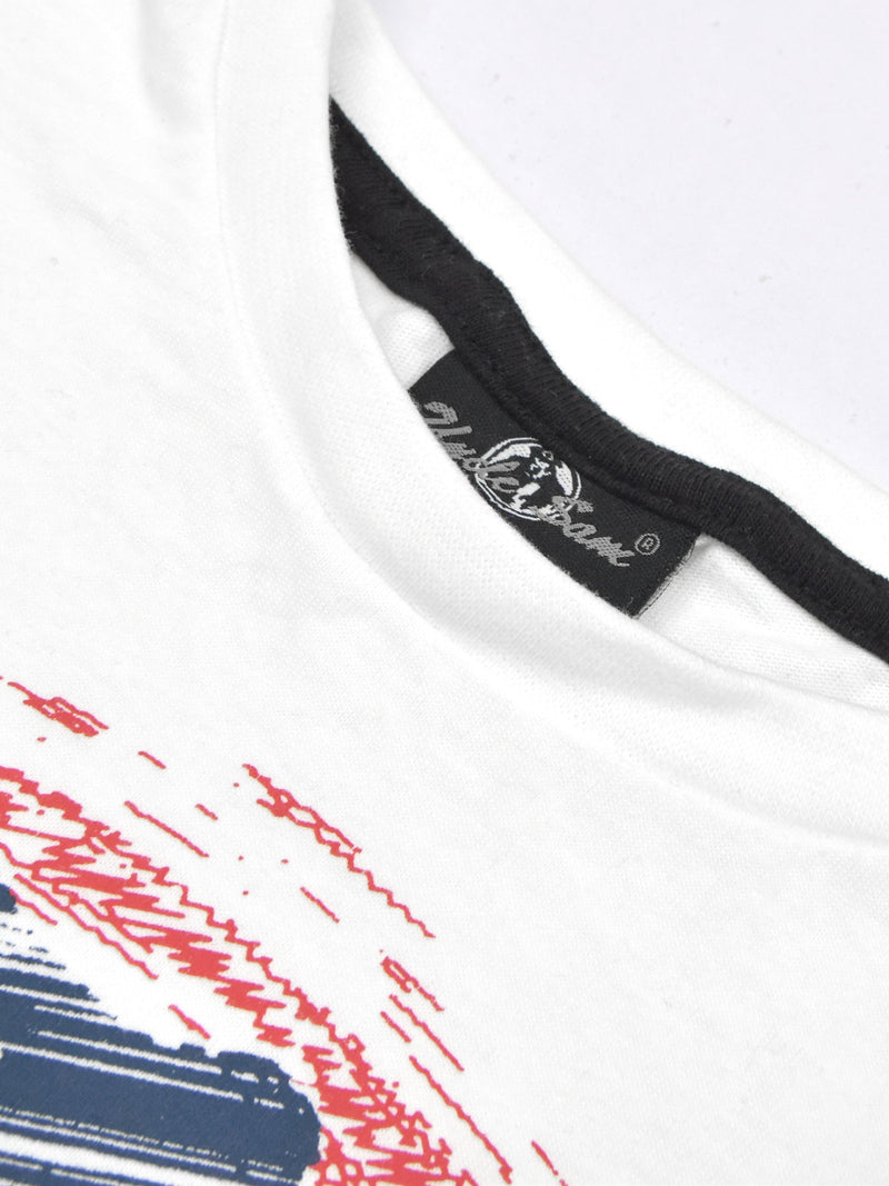 Summer Tee Shirt For Men-White With Print-AN4063