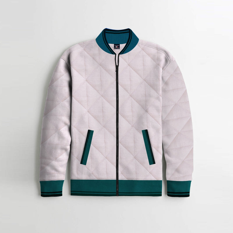 Quilted Zipper Baseball Jacket For Kids-Light Pink-AN2006