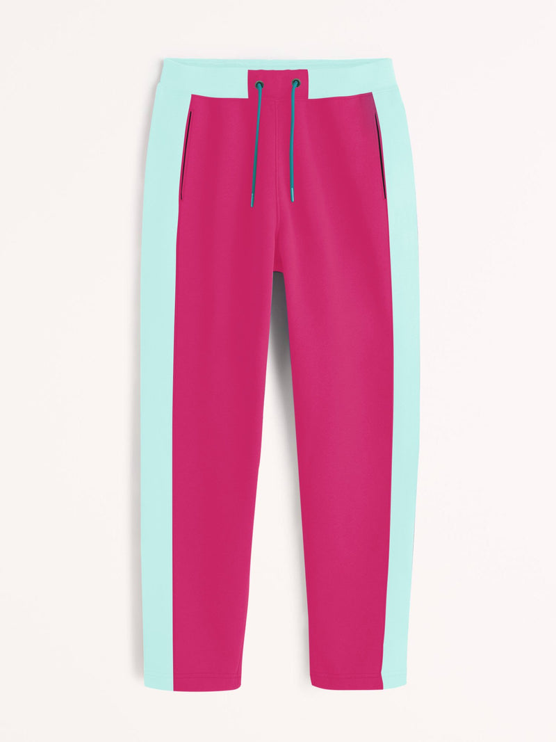 TH Both Seasons Regular Fit Trouser For Men-Magenta with Cyan Stripe-BE12703