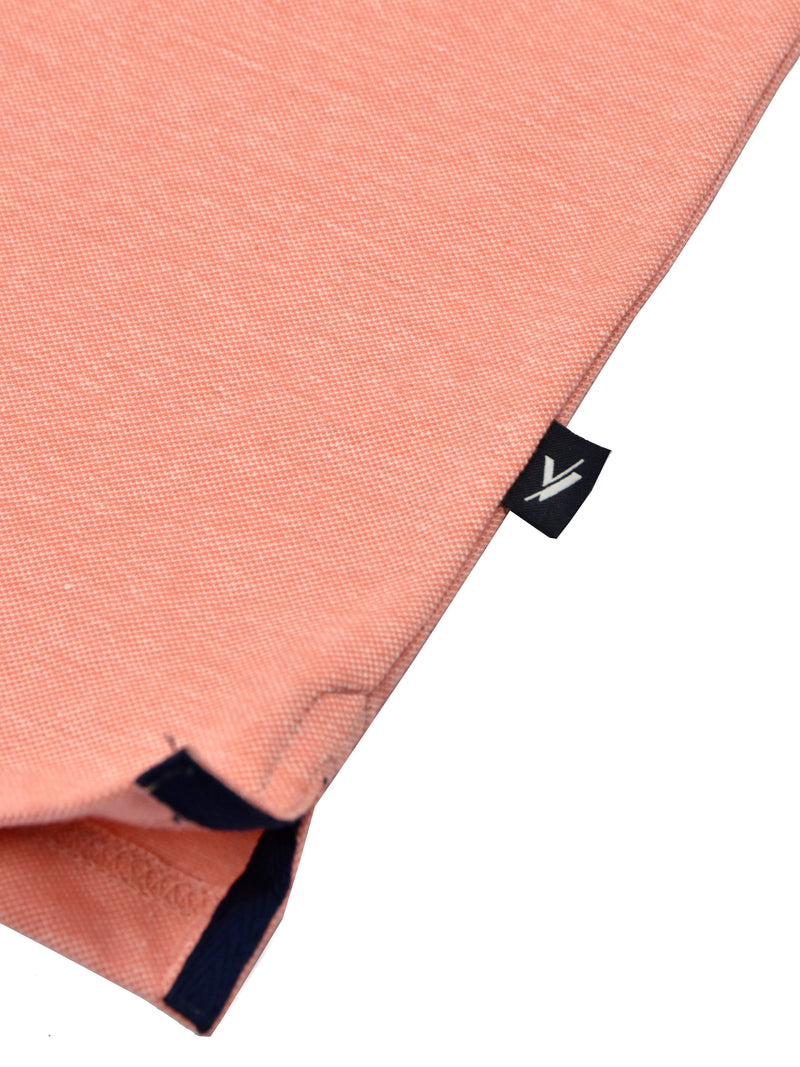 Summer Polo Shirt For Men-Light Orange Melange & Dark Navy-SP6884